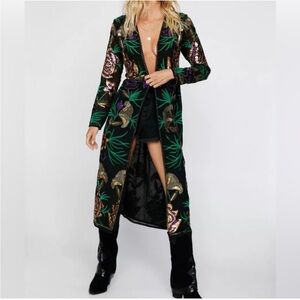 Embellished Floral Kimono, Size M